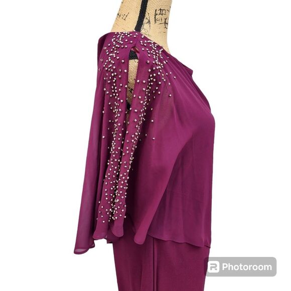 DJ-JAZ Formal Knee Length Dress Womns SZ 12 NWT Mother of the Bride Event Cruise - Picture 2 of 5